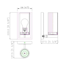 Load image into Gallery viewer, Danica Bath Wall Light - line drawing.
