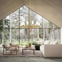 Load image into Gallery viewer, Danica Chandelier in living room.
