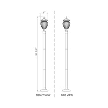 Load image into Gallery viewer, Davina Outdoor Lean Post Light - line drawing.
