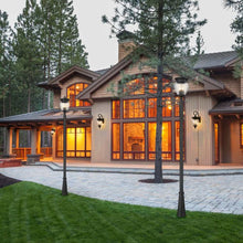 Load image into Gallery viewer, Davina Outdoor Post Light in Outside Area.
