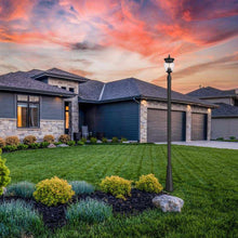 Load image into Gallery viewer, Davina Outdoor Post Light in Outside Area.
