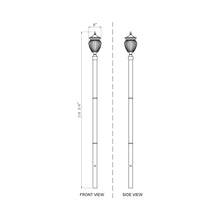 Load image into Gallery viewer, Davina Outdoor Sleek Post Light - line drawing.
