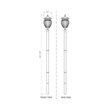 Load image into Gallery viewer, Davina Outdoor Sleek Post Light - line drawing.
