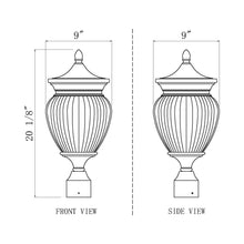 Load image into Gallery viewer, Davina Outdoor Teardrop Post Light - line drawing.
