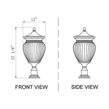 Load image into Gallery viewer, Davina Outdoor Teardrop Post Light - line drawing.
