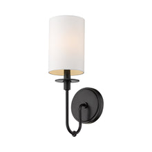 Load image into Gallery viewer, Ella Wall Light in Matte Black/White.
