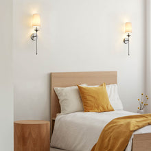 Load image into Gallery viewer, Emily Single Wall Light in bedroom.
