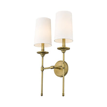 Load image into Gallery viewer, Emily Wall Light in Rubbed Brass (2-Light).
