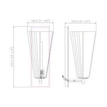 Load image into Gallery viewer, Farrell Bath Vanity Light - line drawing.
