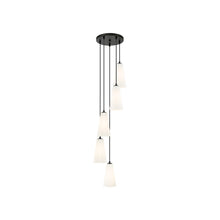 Load image into Gallery viewer, Farrell Chandelier in Matte Black (5-Light/11-Inch).
