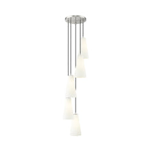 Load image into Gallery viewer, Farrell Chandelier in Brushed Nickel (5-Light/13.75-Inch).

