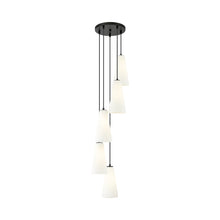 Load image into Gallery viewer, Farrell Chandelier in Matte Black (5-Light/13.75-Inch).
