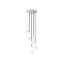 Load image into Gallery viewer, Farrell Chandelier in Brushed Nickel (7-Light/11-Inch).
