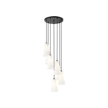 Load image into Gallery viewer, Farrell Chandelier in Matte Black (7-Light/11-Inch).
