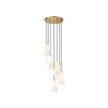 Load image into Gallery viewer, Farrell Chandelier in Modern Gold (7-Light/11-Inch).

