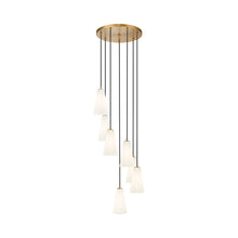 Load image into Gallery viewer, Farrell Chandelier in Modern Gold (7-Light/13.75-Inch).
