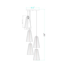 Load image into Gallery viewer, Farrell Chandelier - line drawing.
