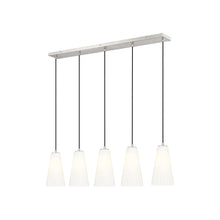 Load image into Gallery viewer, Farrell Linear Chandelier in Brushed Nickel (5-Light/11-Inch).
