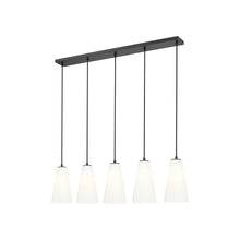 Load image into Gallery viewer, Farrell Linear Chandelier in Matte Black (5-Light/11-Inch).
