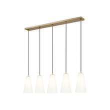 Load image into Gallery viewer, Farrell Linear Chandelier in Modern Gold (5-Light/11-Inch).
