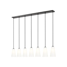 Load image into Gallery viewer, Farrell Linear Chandelier in Matte Black (7-Light/11-Inch).
