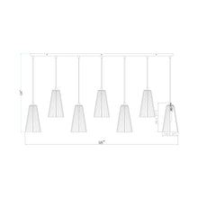 Load image into Gallery viewer, Farrell Linear Chandelier - line drawing.
