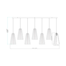 Load image into Gallery viewer, Farrell Linear Chandelier - line drawing.
