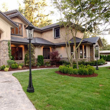Load image into Gallery viewer, Gannon Outdoor Ornate Post Light in Outside Area.
