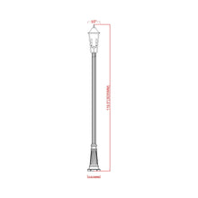 Load image into Gallery viewer, Gannon Outdoor Post Light - line drawing.
