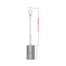 Load image into Gallery viewer, Gannon Outdoor Round Post Light - line drawing.
