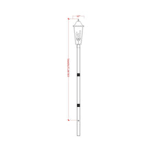 Load image into Gallery viewer, Gannon Outdoor Sleek Post Light - line drawing.
