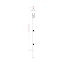 Load image into Gallery viewer, Gannon Outdoor Sleek Post Light - line drawing.
