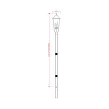 Load image into Gallery viewer, Gannon Outdoor Sleek Post Light - line drawing.
