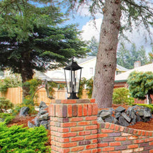 Load image into Gallery viewer, Gannon Outdoor Sloped Top Post Light in Outside Area.
