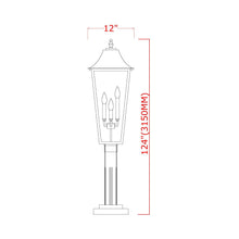 Load image into Gallery viewer, Gannon Outdoor Square Post Light - line drawing.
