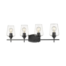 Load image into Gallery viewer, Joliet Bath Vanity Light in Matte Black (4-Light).
