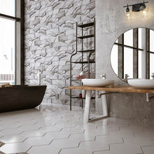 Load image into Gallery viewer, Joliet Bath Vanity Light in bathroom.
