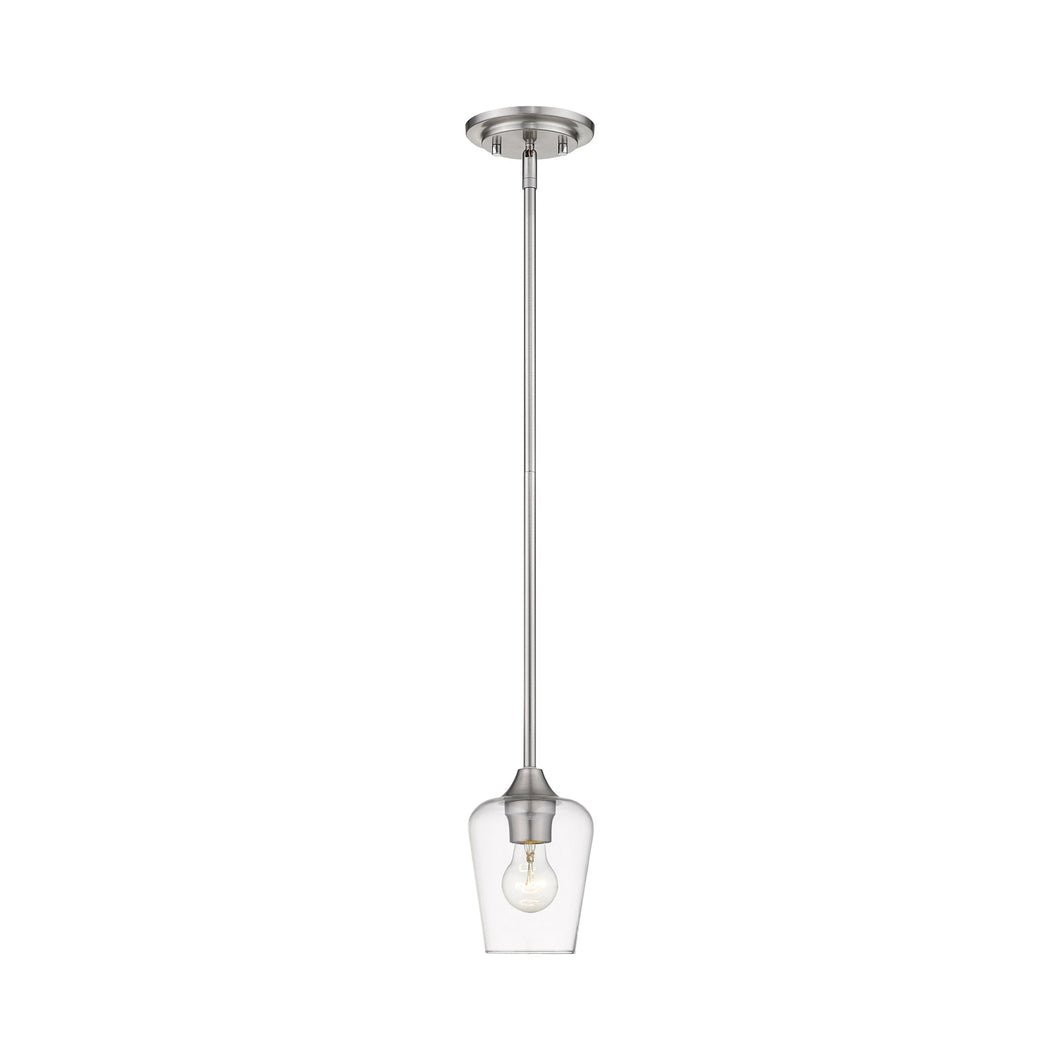 Joliet Mini Pendant Light in Brushed Nickel.