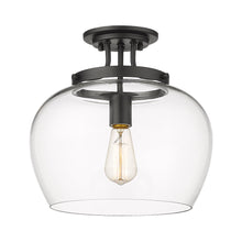 Load image into Gallery viewer, Joliet Semi Flush Mount Ceiling Light in Matte Black (1-Light).
