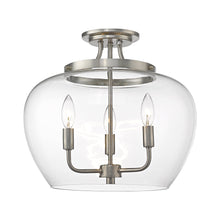 Load image into Gallery viewer, Joliet Semi Flush Mount Ceiling Light in Brushed Nickel (3-Light).
