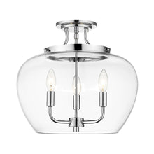 Load image into Gallery viewer, Joliet Semi Flush Mount Ceiling Light in Chrome (3-Light).
