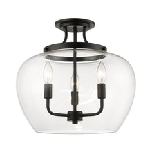 Load image into Gallery viewer, Joliet Semi Flush Mount Ceiling Light in Matte Black (3-Light).

