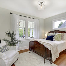 Load image into Gallery viewer, Joliet Semi Flush Mount Ceiling Light in bedroom.
