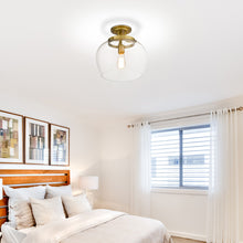 Load image into Gallery viewer, Joliet Semi Flush Mount Ceiling Light in bedroom.

