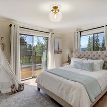 Load image into Gallery viewer, Joliet Semi Flush Mount Ceiling Light in bedroom.
