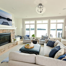 Load image into Gallery viewer, Joliet Semi Flush Mount Ceiling Light in living room.

