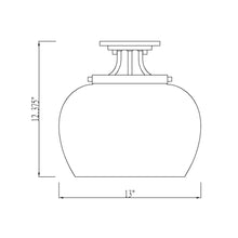 Load image into Gallery viewer, Joliet Semi Flush Mount Ceiling Light - line drawing.
