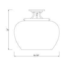 Load image into Gallery viewer, Joliet Semi Flush Mount Ceiling Light - line drawing.
