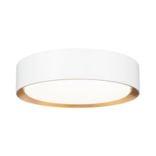 Load image into Gallery viewer, Kawan LED Flush Mount Ceiling Light in Matte White/Modern Gold (12-Inch).
