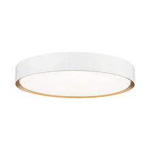 Load image into Gallery viewer, Kawan LED Flush Mount Ceiling Light in Matte White/Modern Gold (20-Inch).
